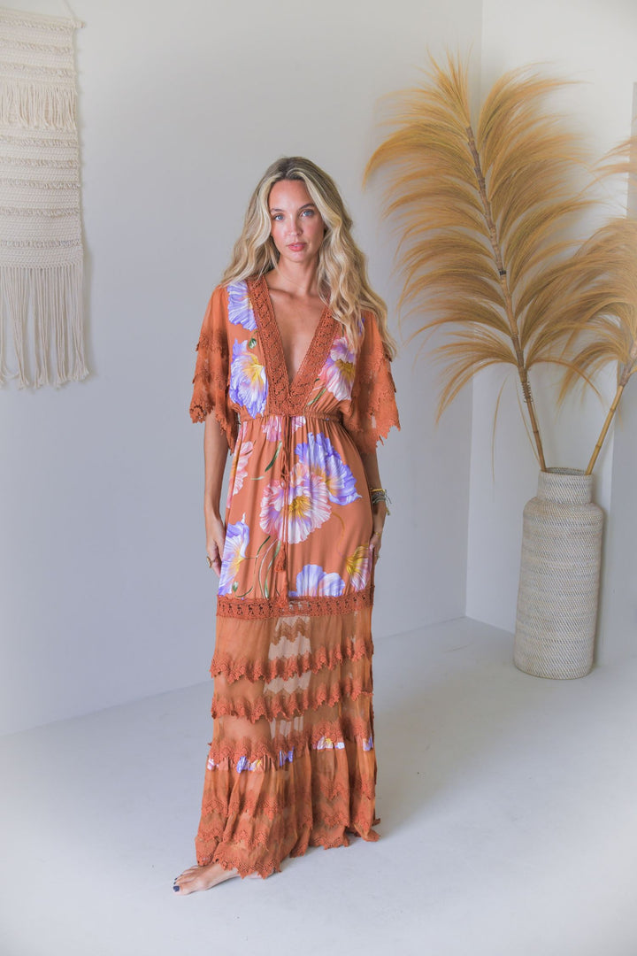 Amara Bloom Print Bungalow Maxi Dress