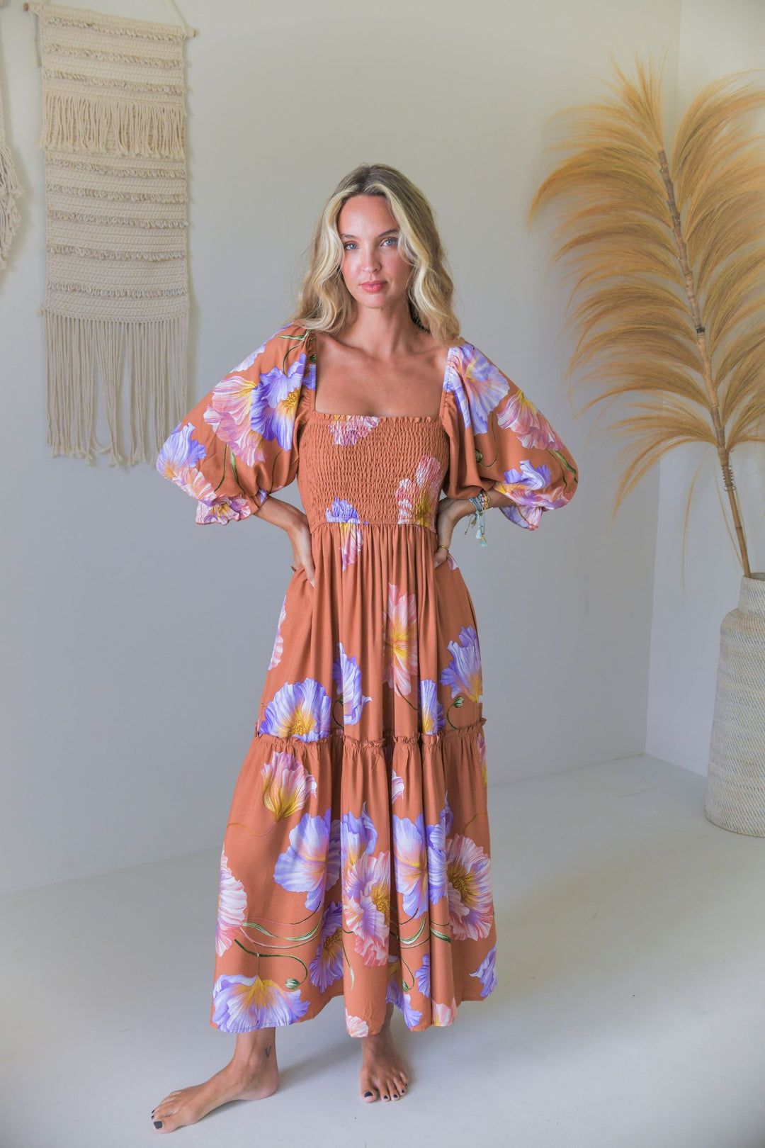 Amara Bloom Print Tulli Midi