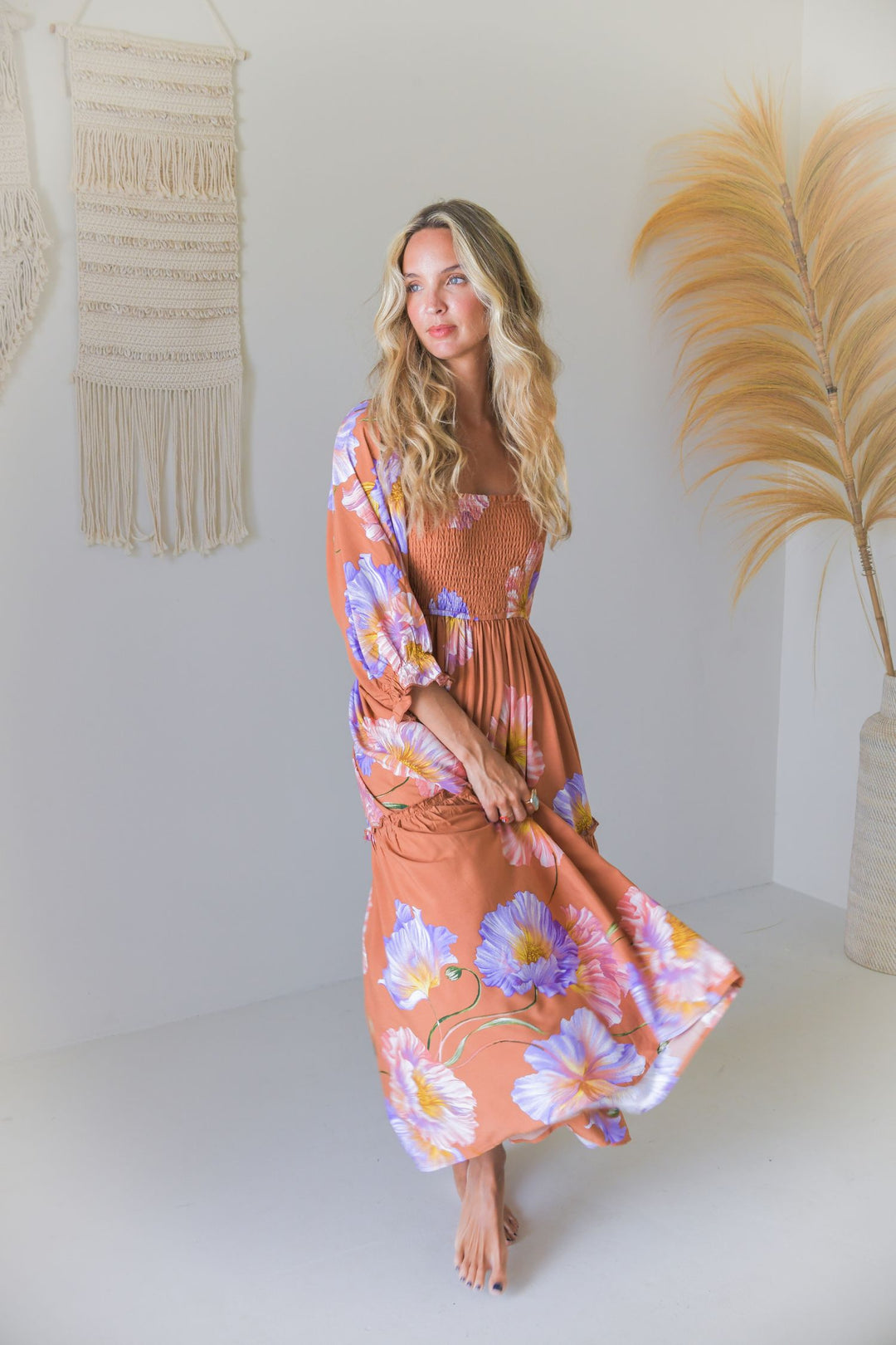 Amara Bloom Print Tulli Midi