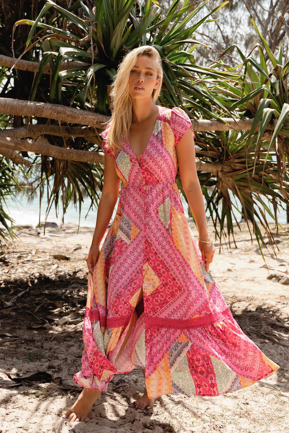 Viva Bonita Print Carmen Maxi