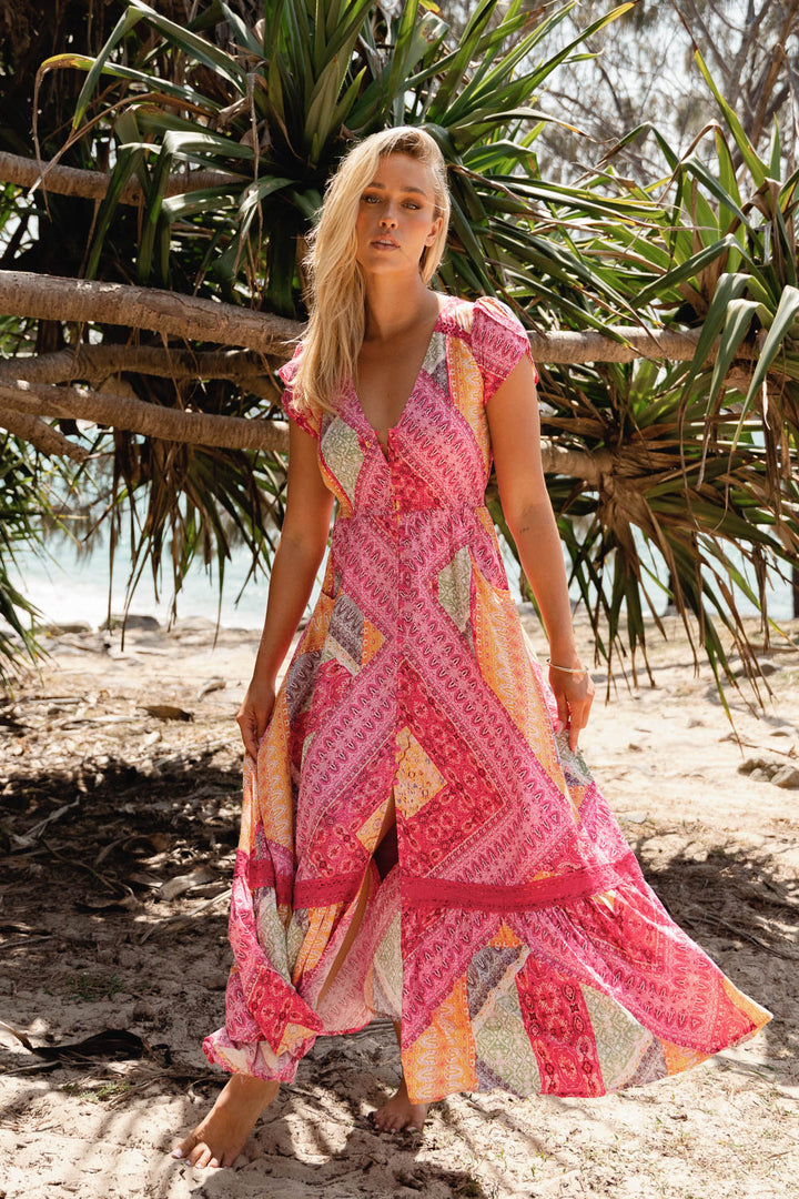 Viva Bonita Print Carmen Maxi