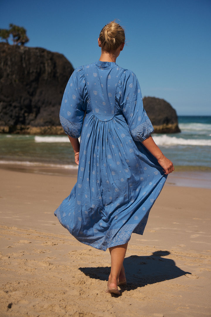 Azure Sky Print Boheme Midi