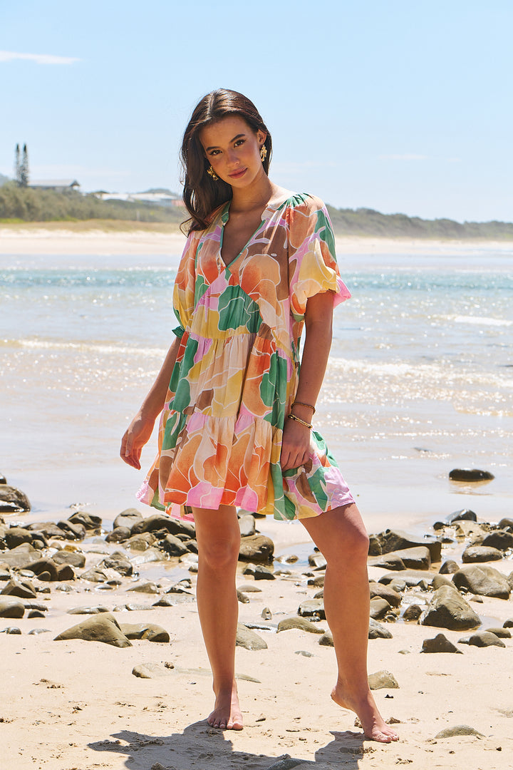 Tallulah Print Petal Mini Dress