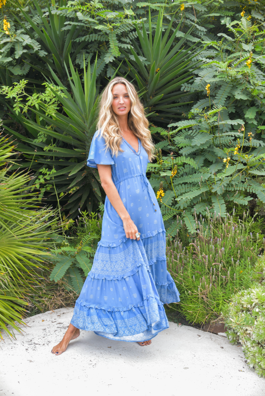 Azure Sky Print Lolana Maxi