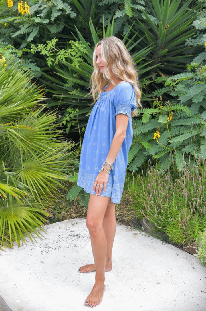 Azure Sky Print Zayli Mini Dress