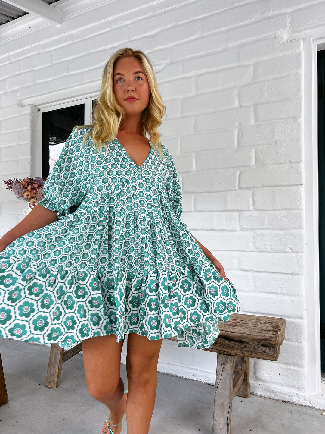 Watermelon Sugar Print Petal Mini Dress