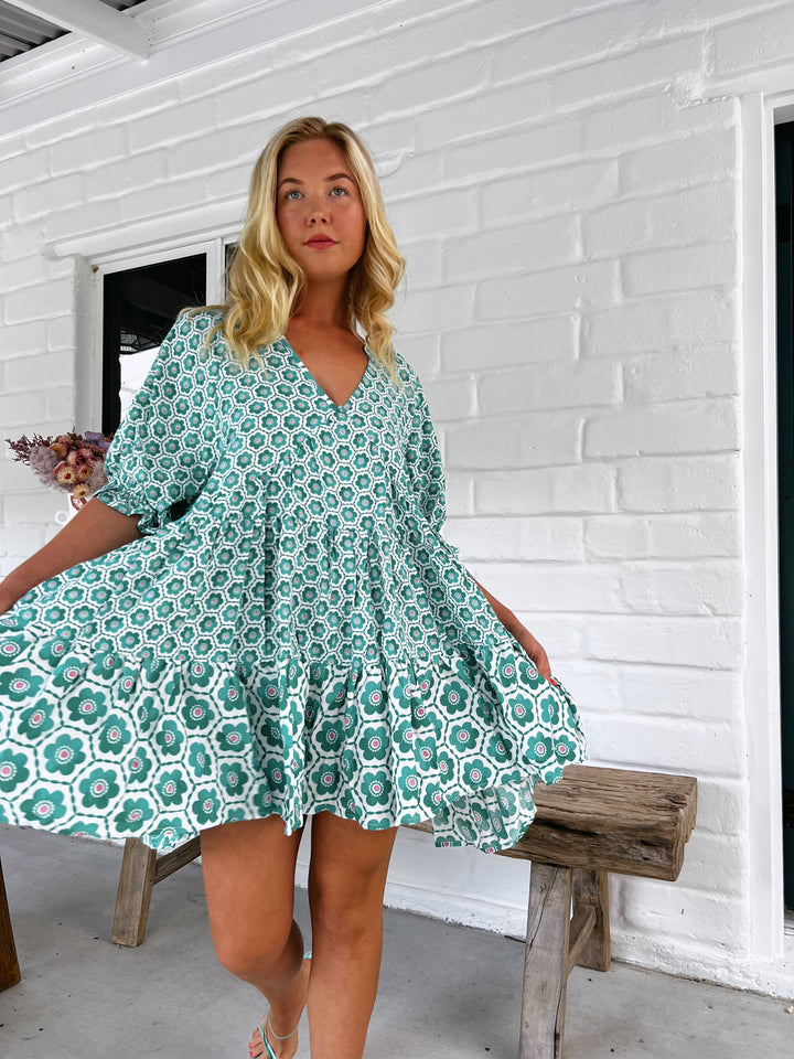 Watermelon Sugar Print Petal Mini Dress