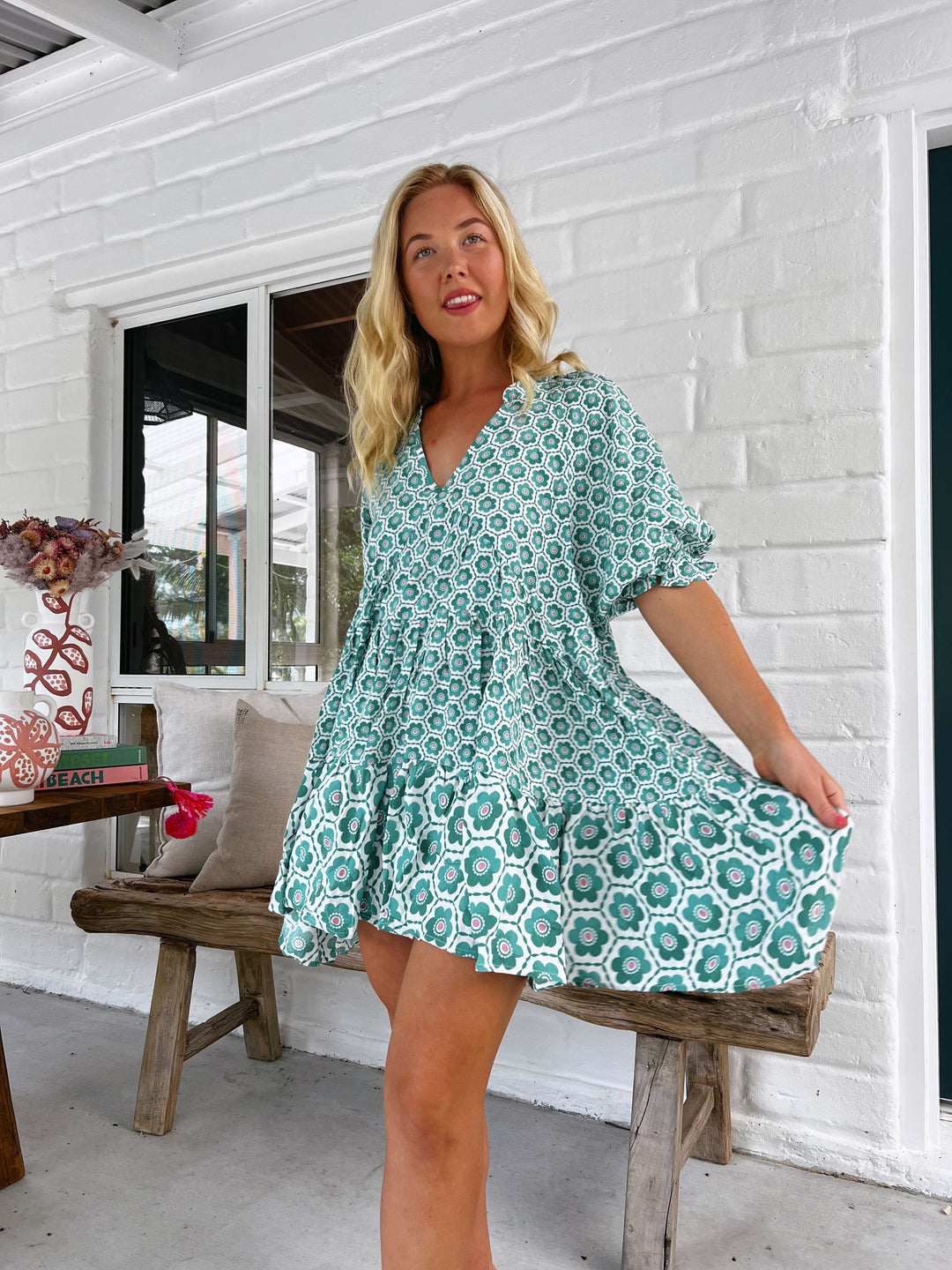 Watermelon Sugar Print Petal Mini Dress