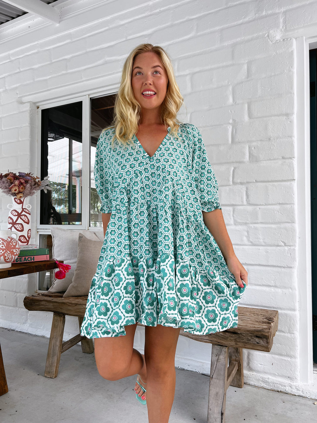Watermelon Sugar Print Petal Mini Dress