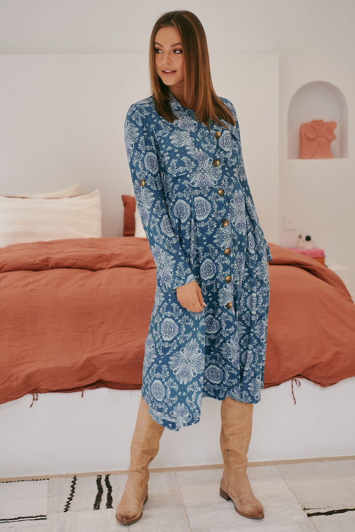 Jaase Lost Lake Print Jedda Midi Dress