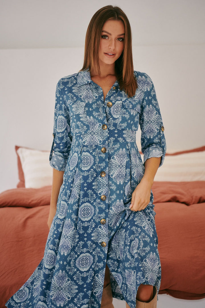Jaase Lost Lake Print Jedda Midi Dress