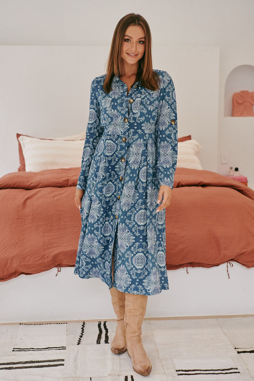 Jaase Lost Lake Print Jedda Midi Dress