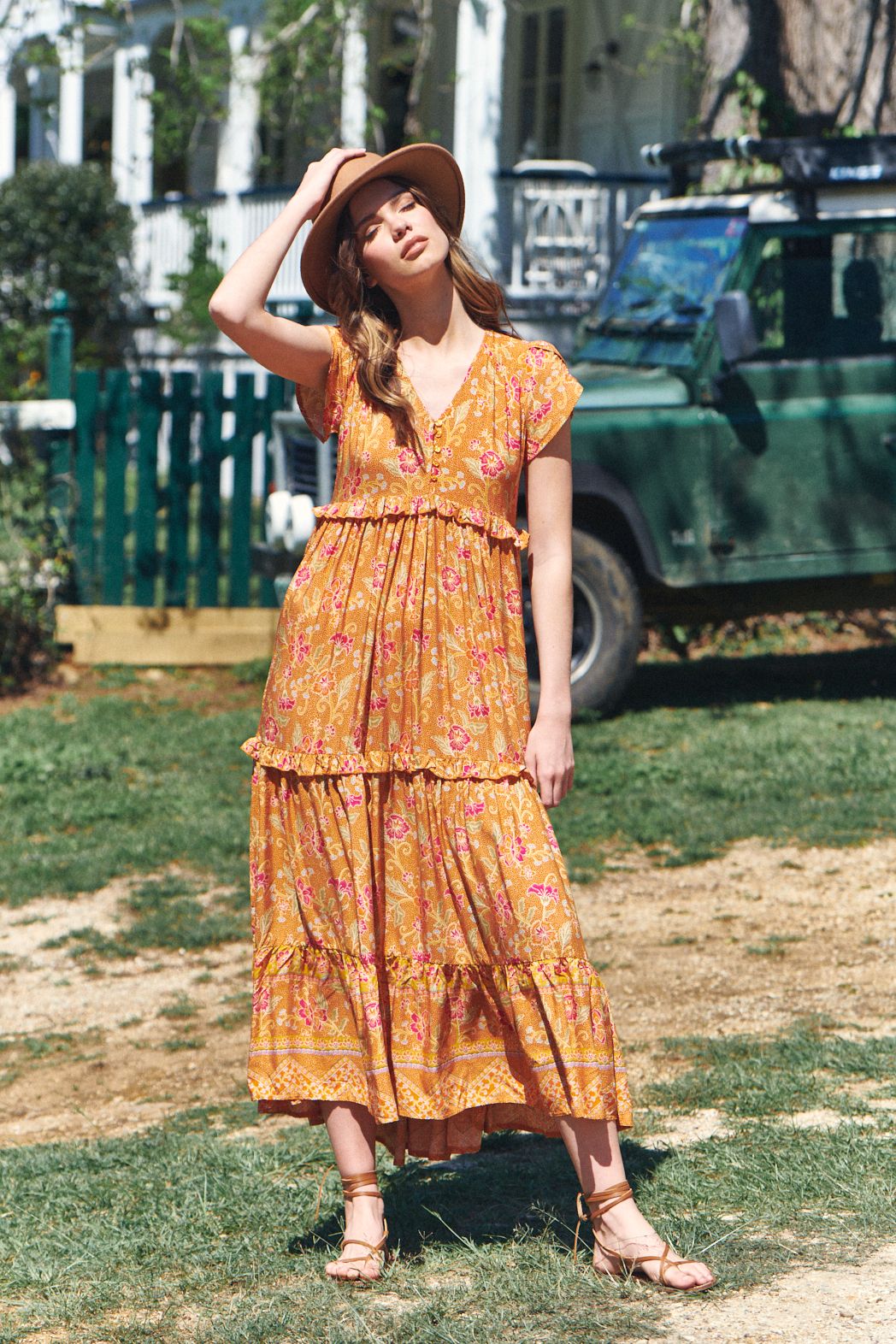 Jaase Saffron Print Ina Maxi Dress  Lilac and Mila