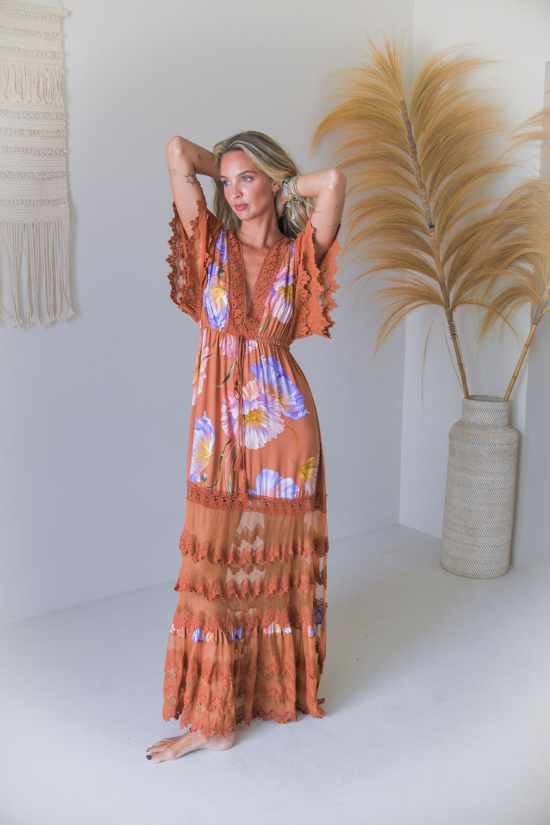 Amara Bloom Print Bungalow Maxi Dress