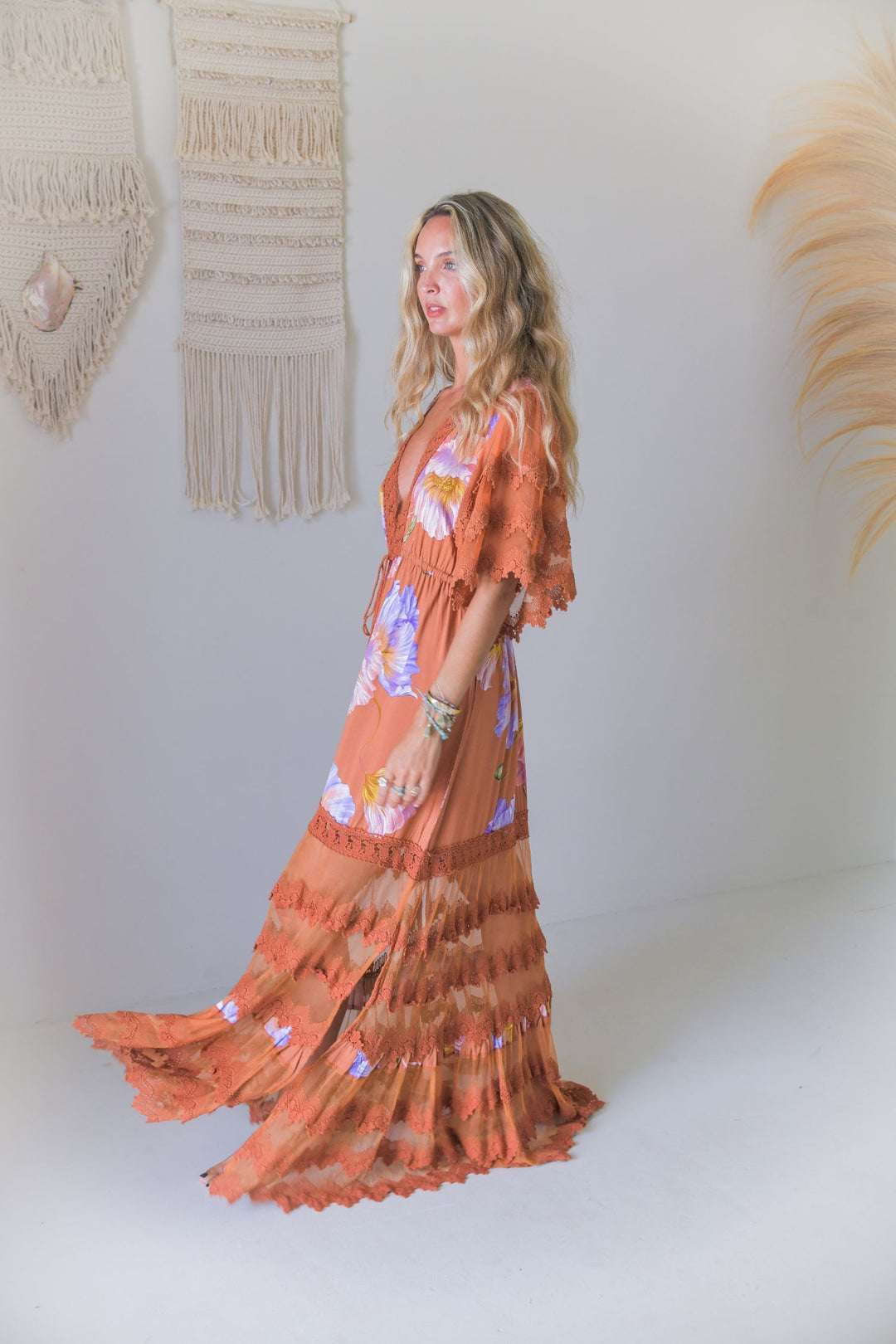Amara Bloom Print Bungalow Maxi Dress