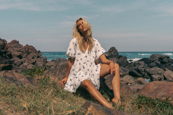 Juneberry Print Petal Mini Dress