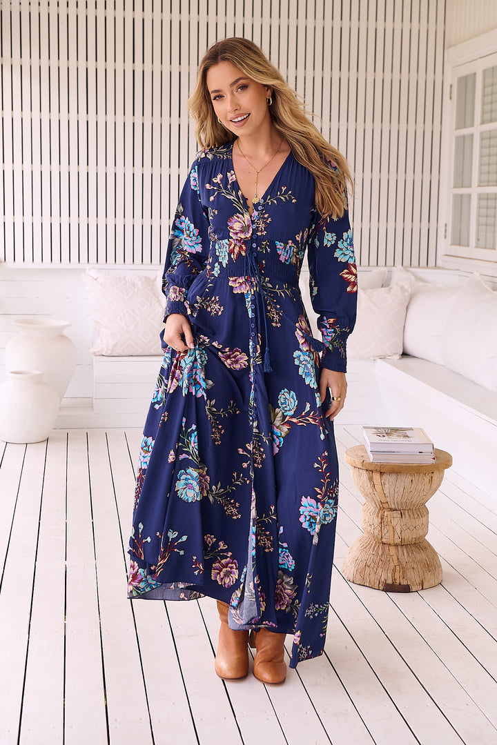 Botanica print Long Sleeve Indiana Dress