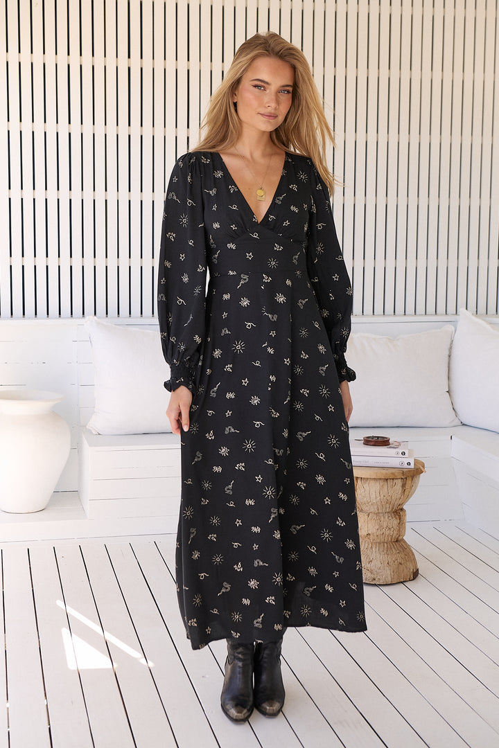 Love is all around Print Daphne Maxi Dress