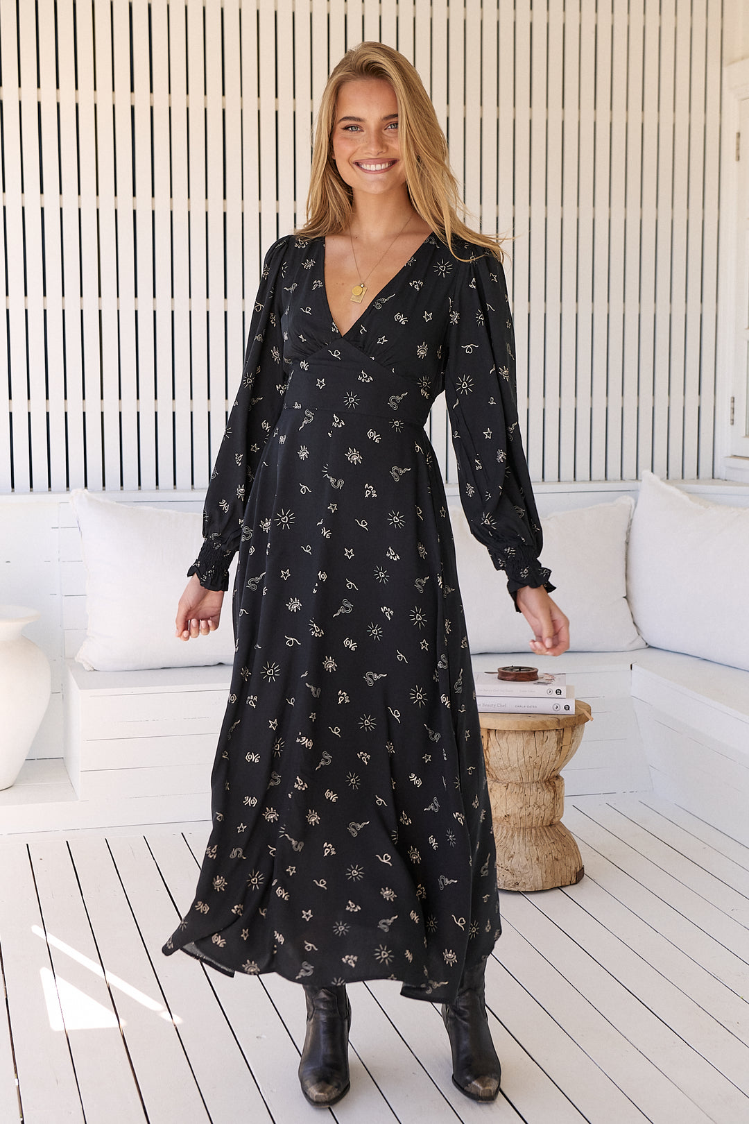 Love is all around Print Daphne Maxi Dress