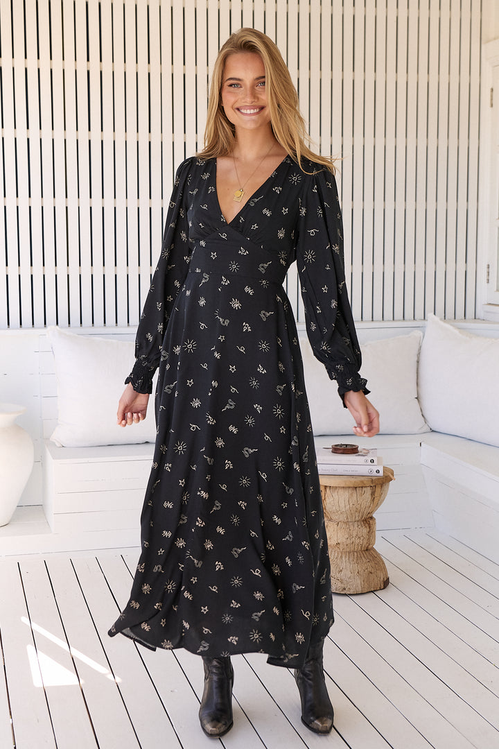 Love is all around Print Daphne Maxi Dress
