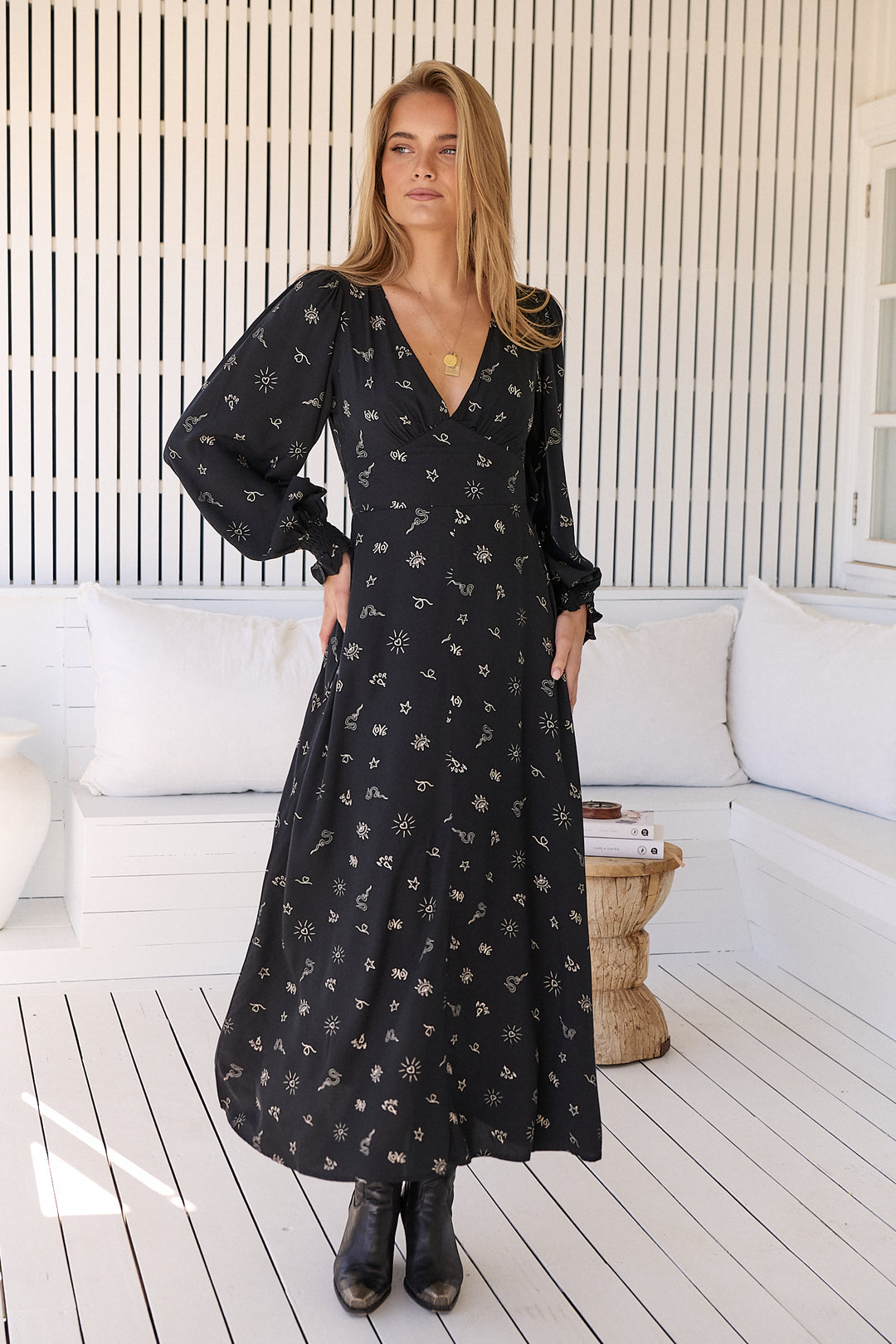 Love is all around Print Daphne Maxi Dress