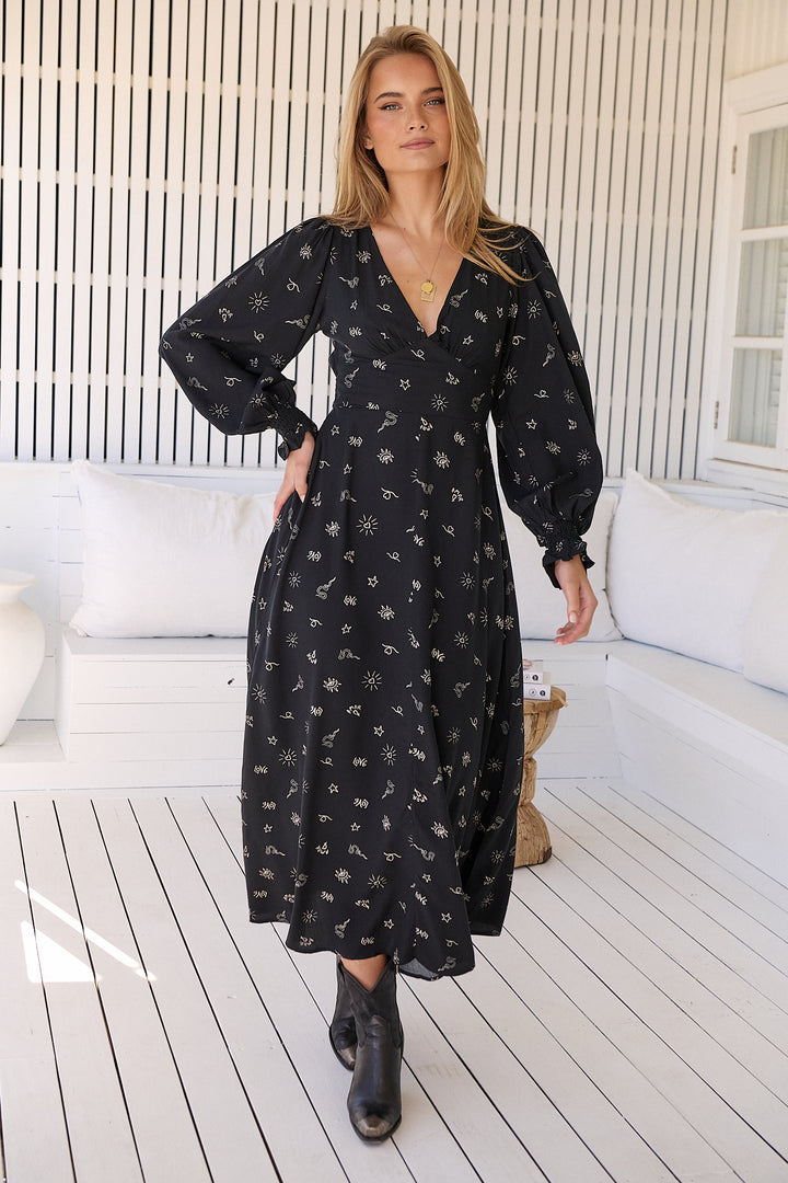 Love is all around Print Daphne Maxi Dress