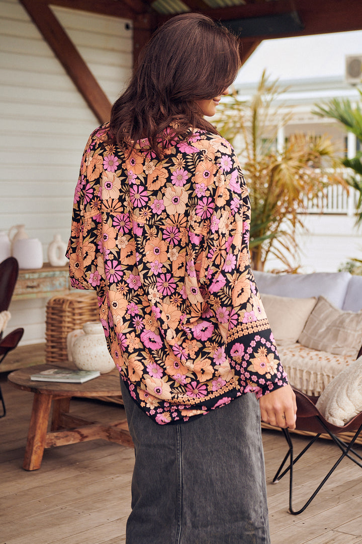 Apricot Blossom Print Novella Shirt