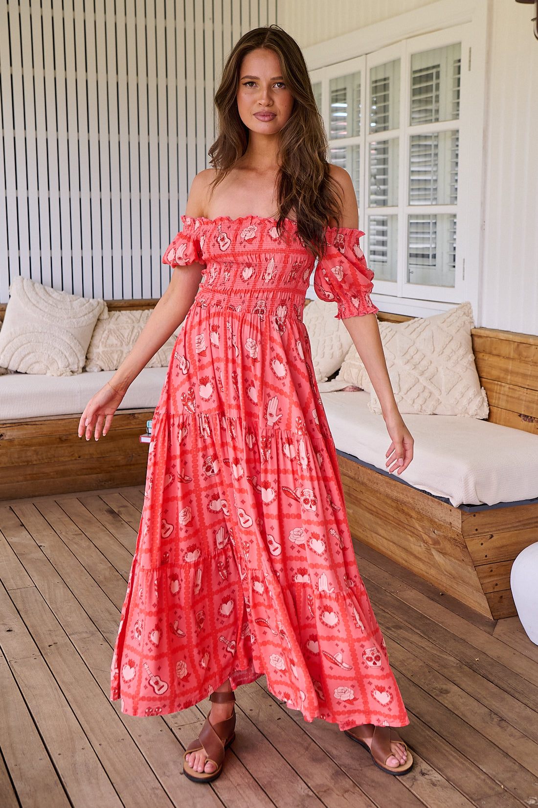 Zamora Print Claudette Maxi Dress – Lilac and Mila
