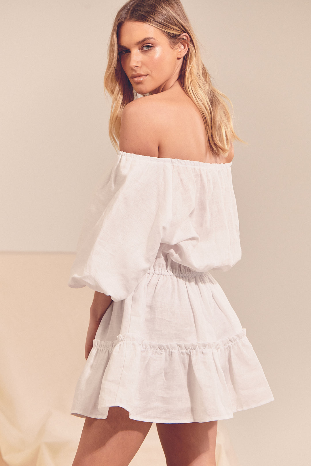 White Solene Mini Dress