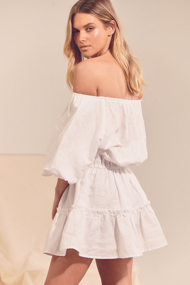 White Solene Mini Dress