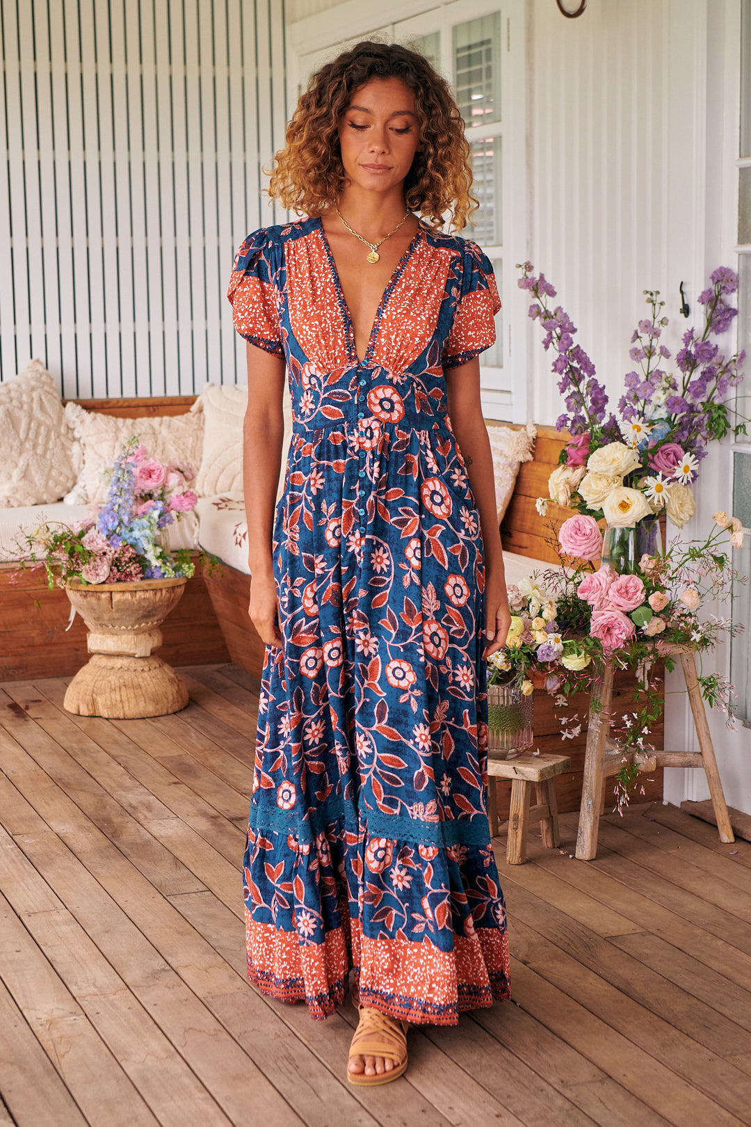 Halcyon Print Tabitha Maxi Dress