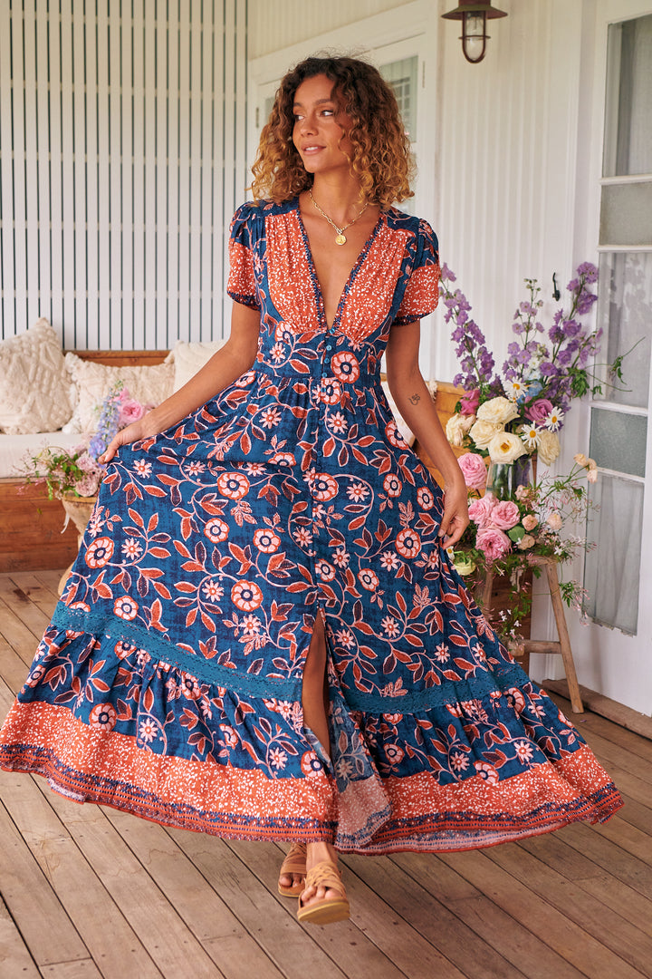 fayola printed maxi dress Fayola Printed Maxi Dress in Yellow Lily Print