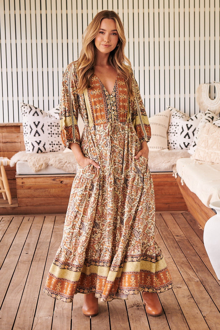 Oakie Print Ebony Maxi