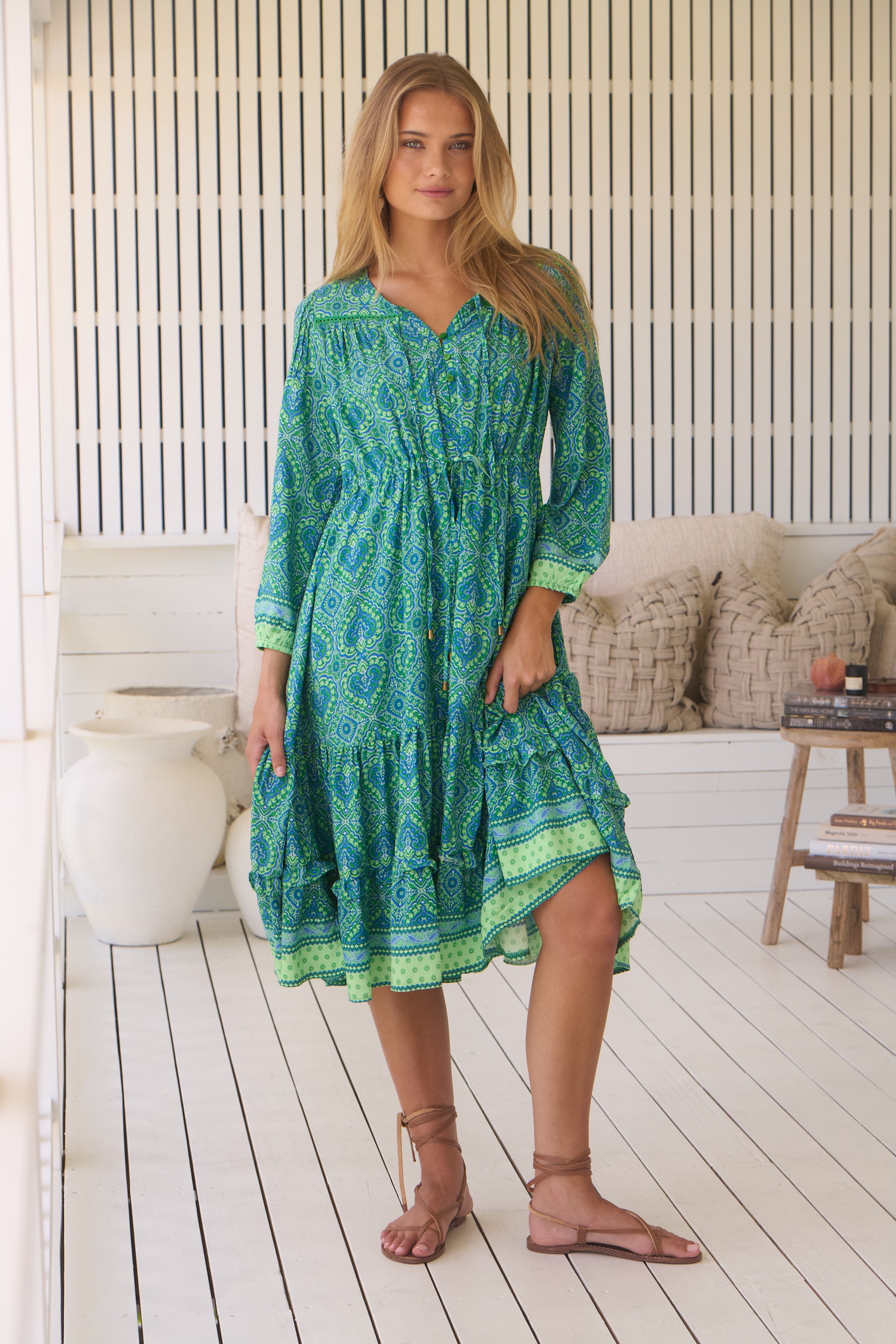 Jaase Tranquility Print Olly Midi Dress – Lilac and Mila