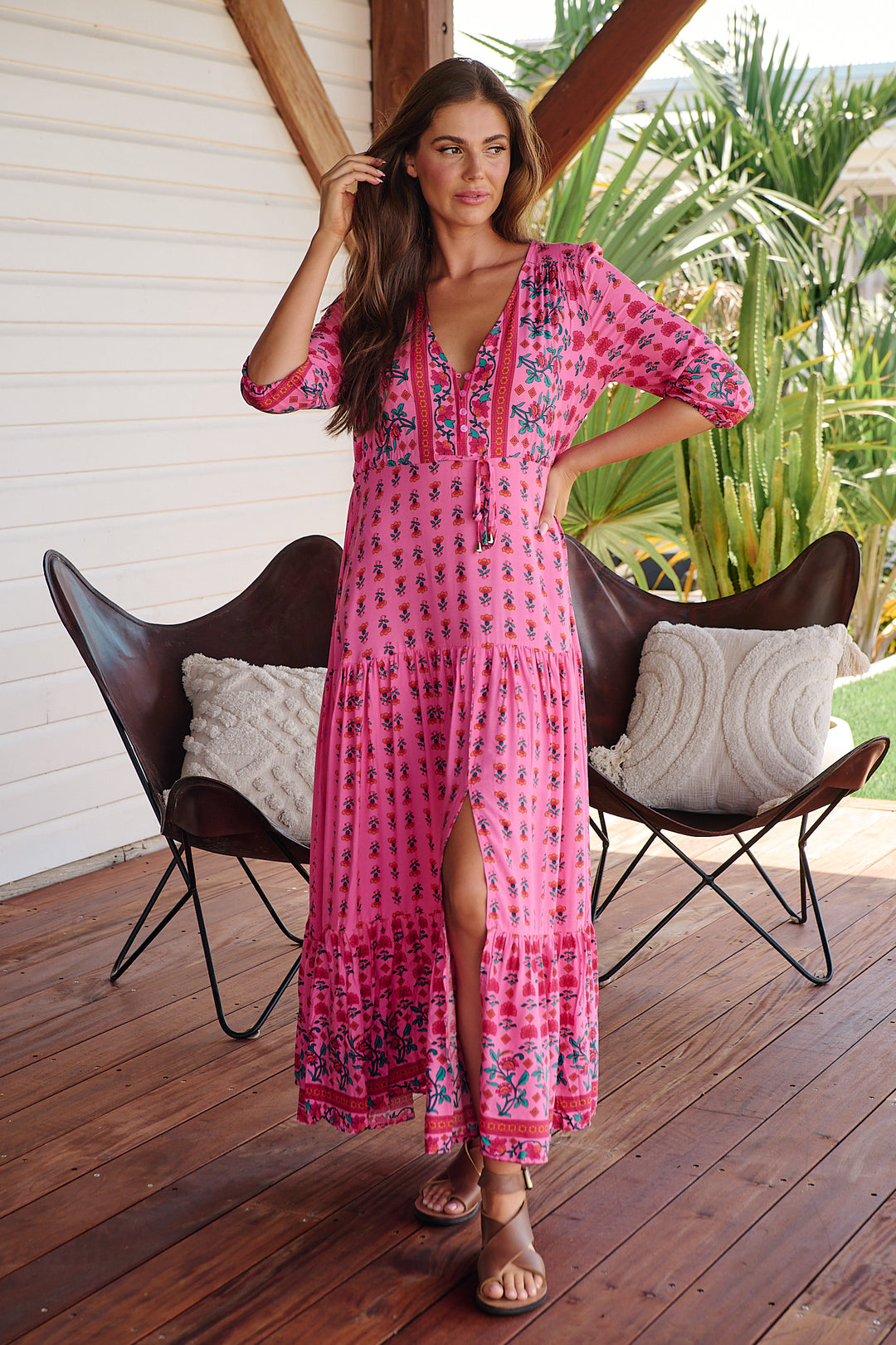 Raspberry Romance Print Tessa Maxi