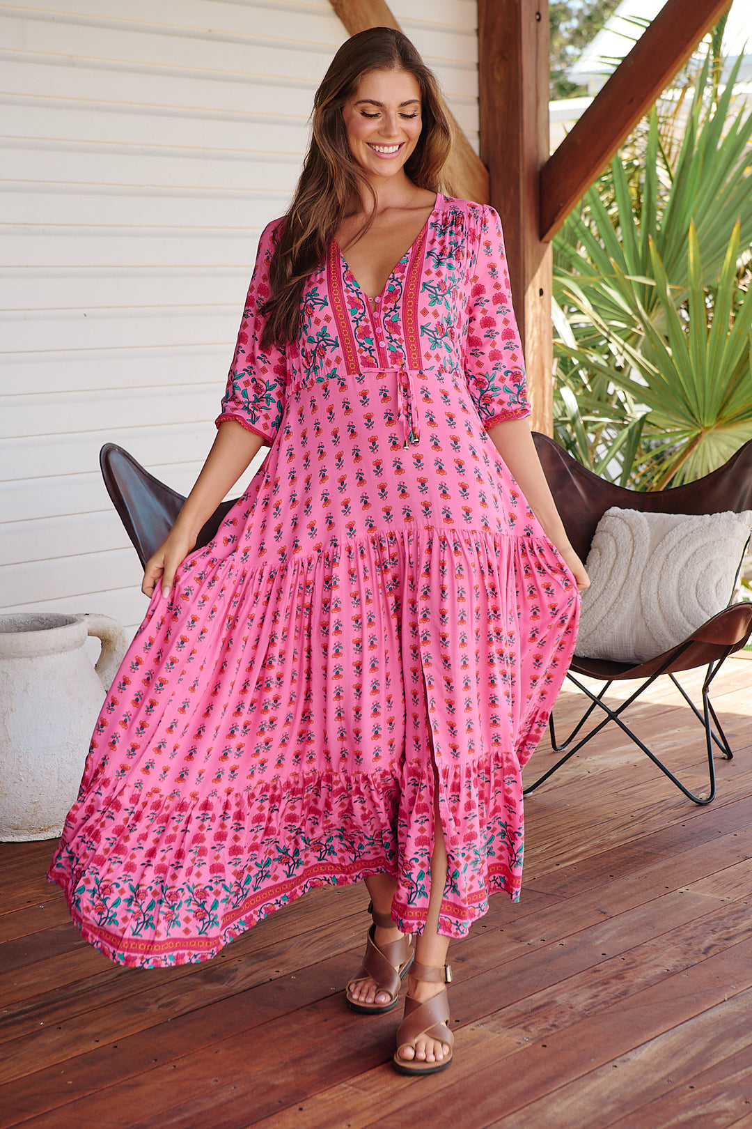 Raspberry Romance Print Tessa Maxi