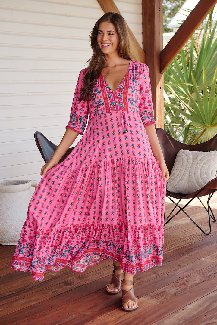 Raspberry Romance Print Tessa Maxi