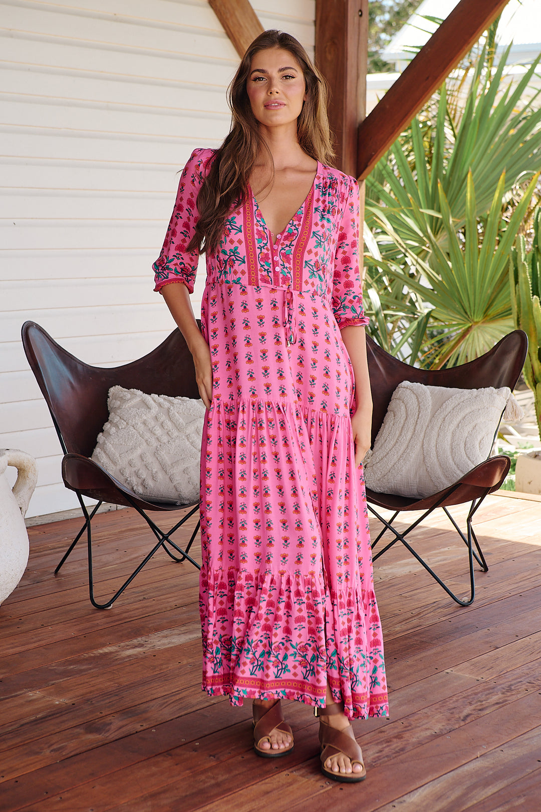 Raspberry Romance Print Tessa Maxi