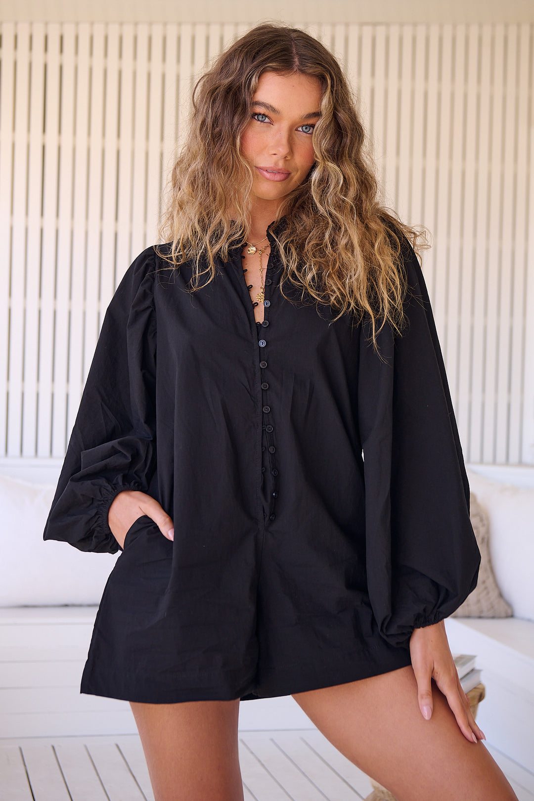 Onyx Cotton Mahlia Playsuit