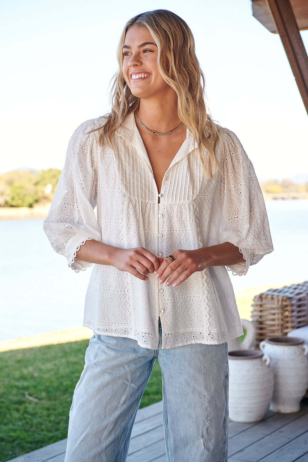 Lily White Botany Blouse