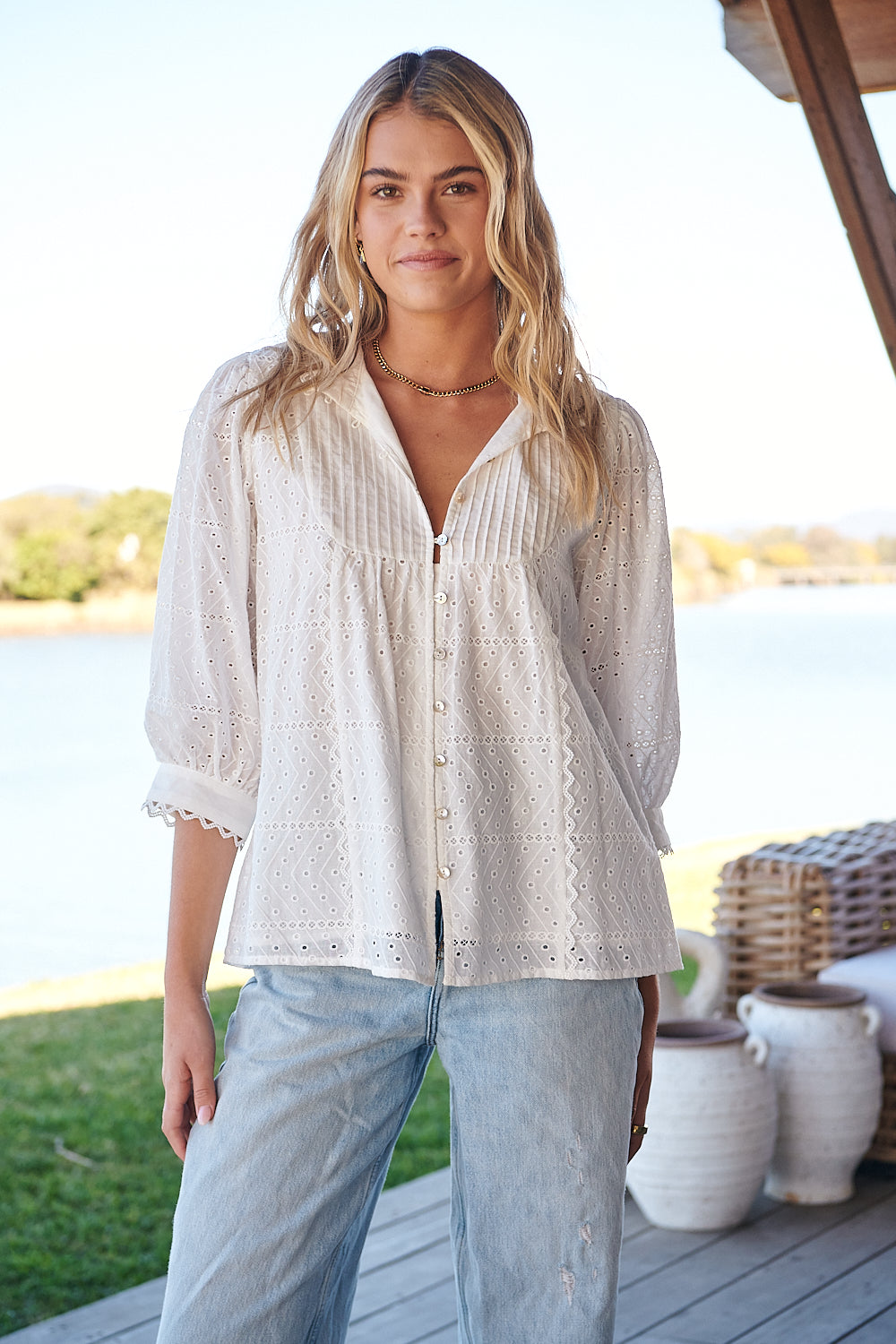 Lily White Botany Blouse