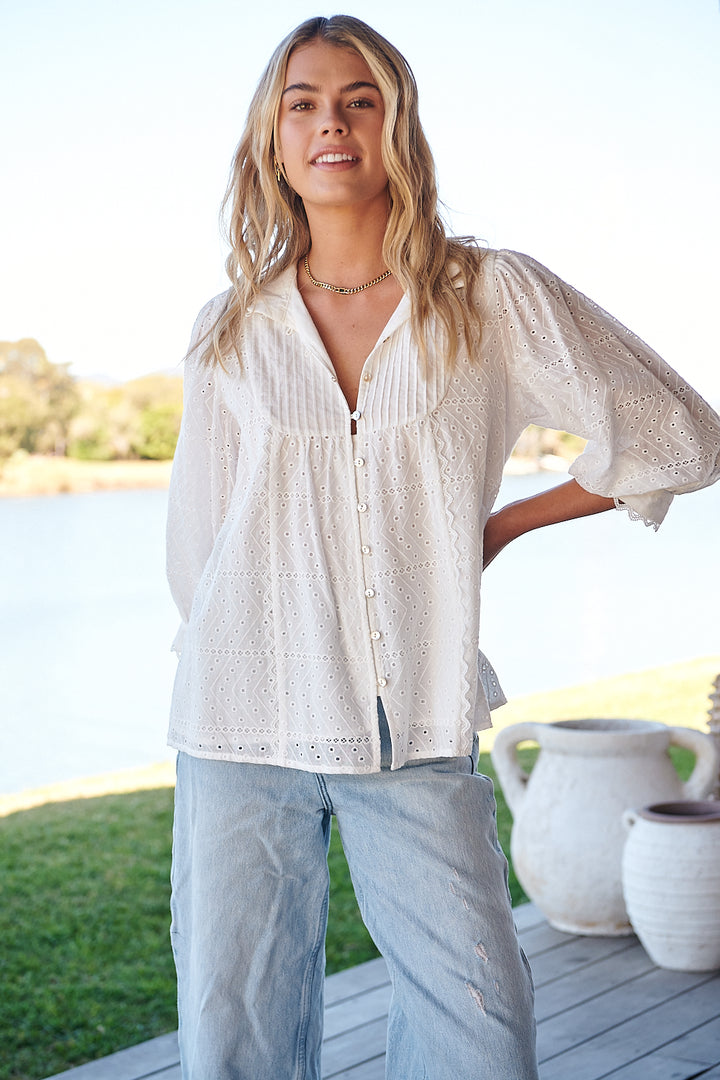 Lily White Botany Blouse