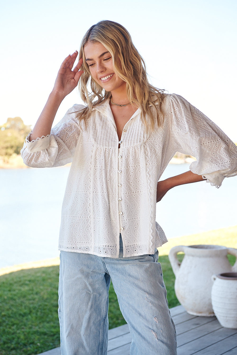 Lily White Botany Blouse