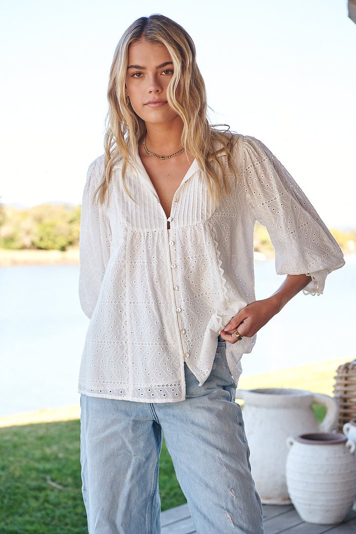 Lily White Botany Blouse