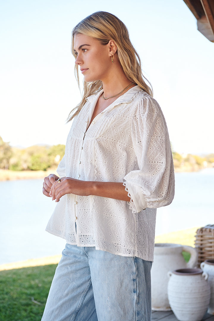 Lily White Botany Blouse