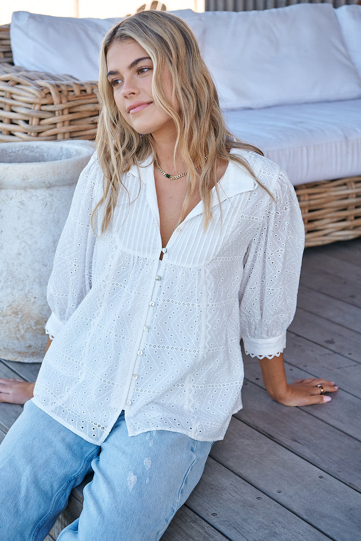 Lily White Botany Blouse