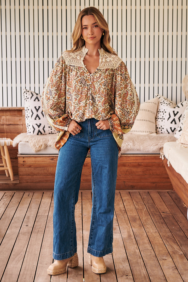 Oakie Print Florence Blouse