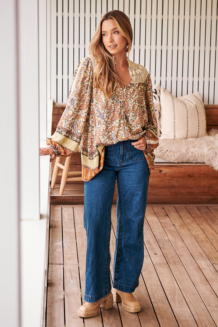 Oakie Print Florence Blouse