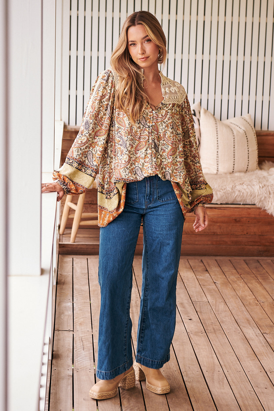 Oakie Print Florence Blouse