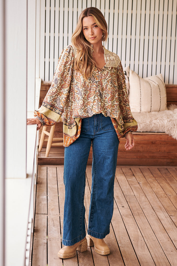 Oakie Print Florence Blouse